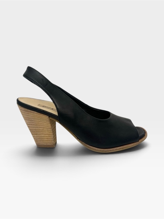 Paul Green Shoes - PAUL GREEN Savanah Slingback Peep Toe Leather Sandals in Black Women US 5